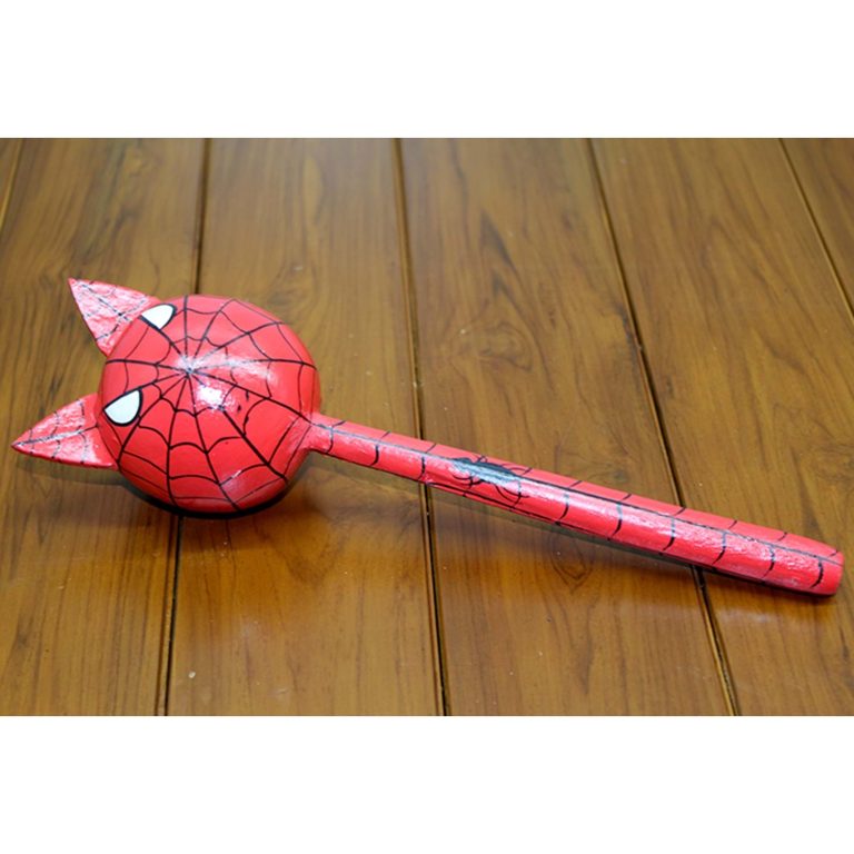Ahşap Kedili Spiderman Marakas Tekli Polos:24