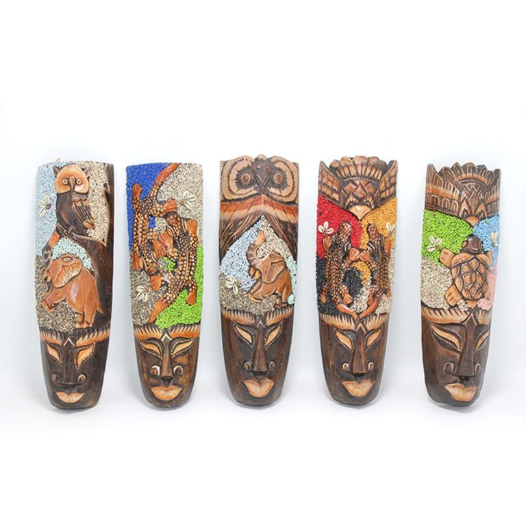 Ahşap Duvara Asmalı Kumlu Mask 30 Cm 3Galıleo-8