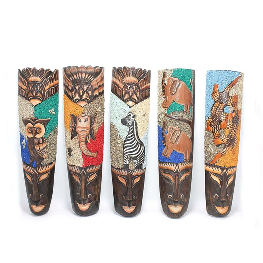 Ahşap Duvara Asmalı Kumlu Mask 50 Cm 3galıleo-9