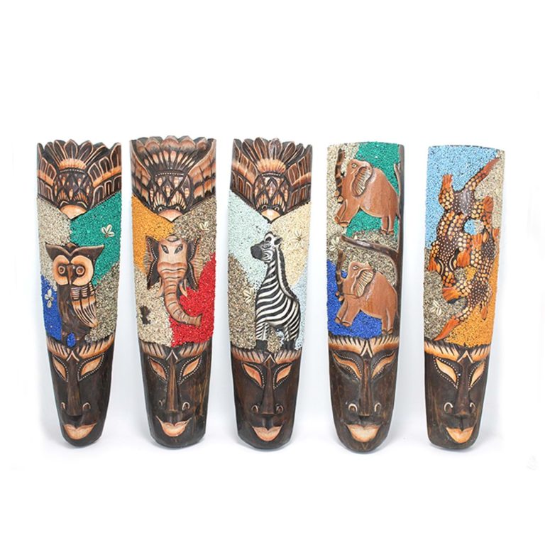 Ahşap Duvara Asmalı Kumlu Mask 50 Cm 3galıleo-9